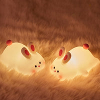 Cute Rabbit Night Lamp – Soft Silicone Rechargeable Baby Light