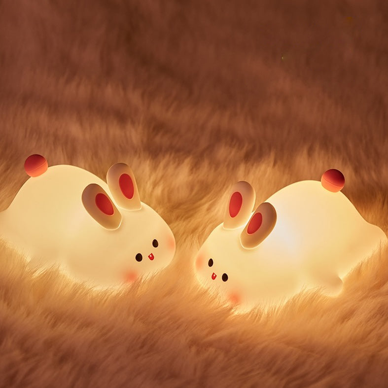 Cute Rabbit Night Lamp – Soft Silicone Rechargeable Baby Light