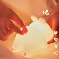 Cute Rabbit Night Lamp – Soft Silicone Rechargeable Baby Light