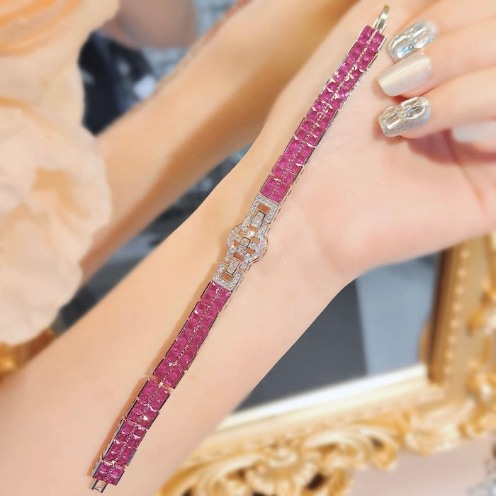 Elegant Ruby Line Adjustable Bracelet