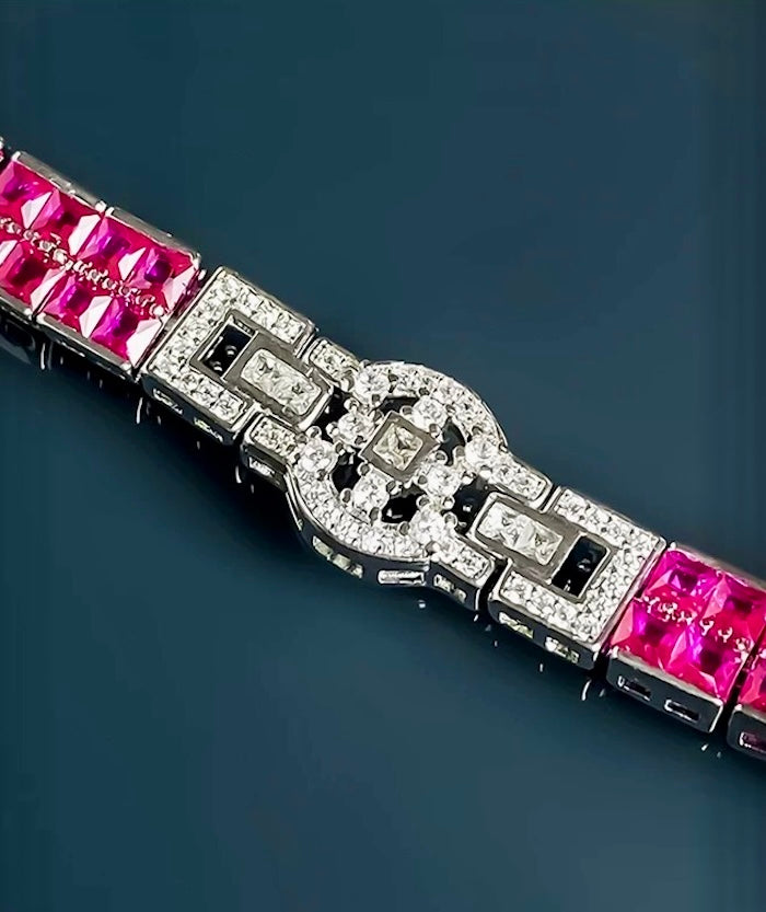 Elegant Ruby Line Adjustable Bracelet