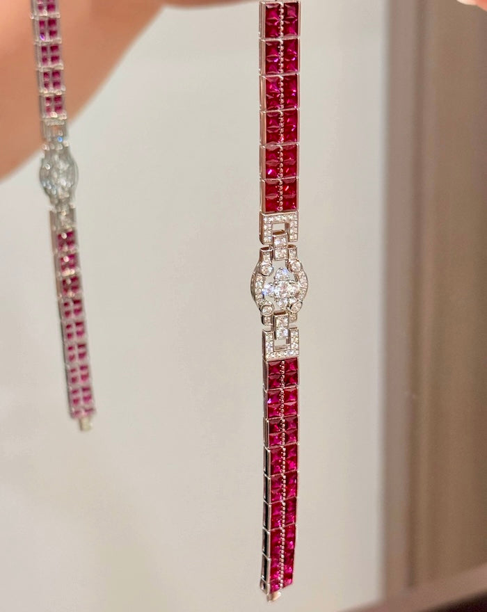 Elegant Ruby Line Adjustable Bracelet
