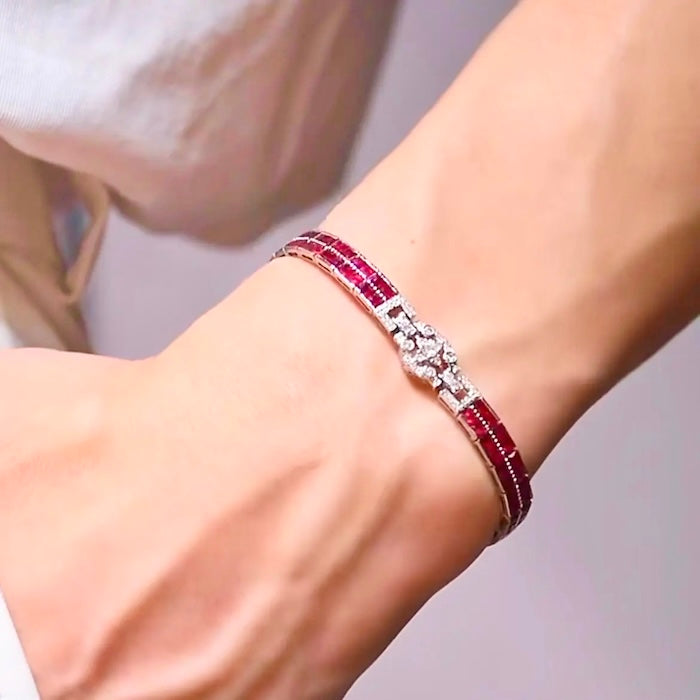 Elegant Ruby Line Adjustable Bracelet