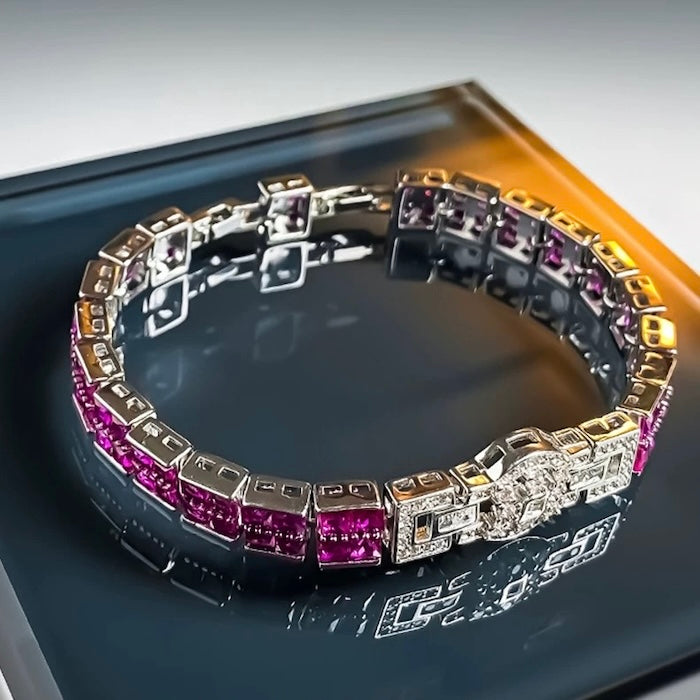Elegant Ruby Line Adjustable Bracelet