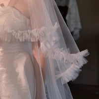 Raffle Trim Cathedral Length Bridal Veil