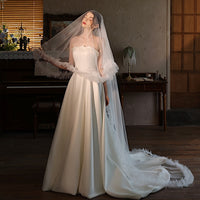 Raffle Trim Cathedral Length Bridal Veil