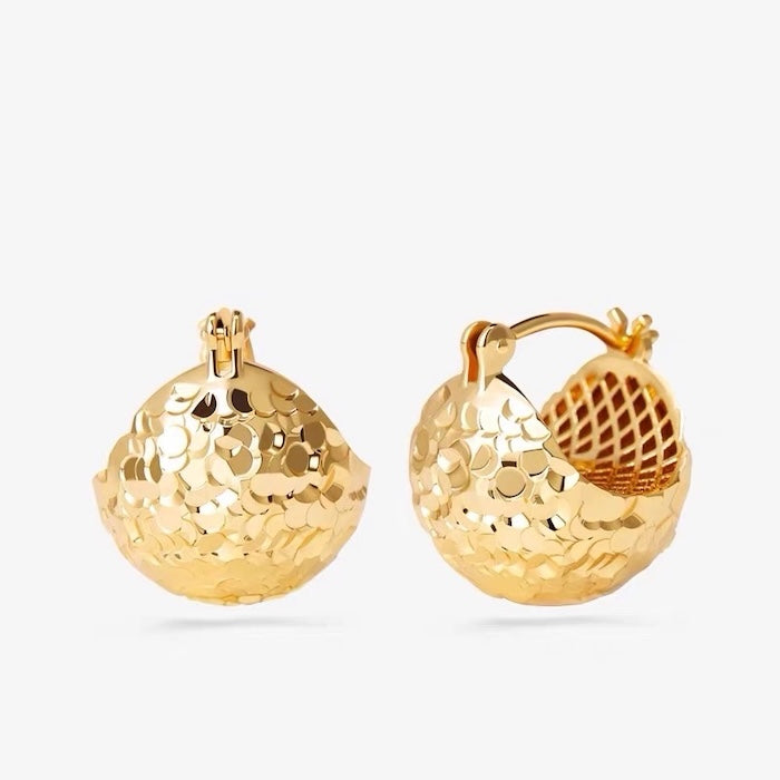 Shimmering Ice Ball Earrings-Gold n Silver