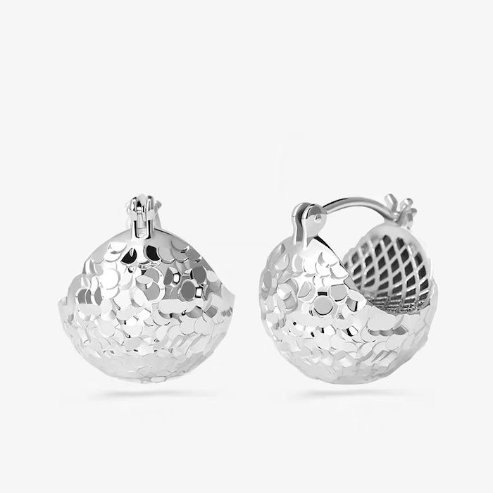 Shimmering Ice Ball Earrings-Gold n Silver