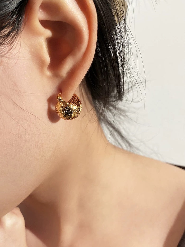 Shimmering Ice Ball Earrings-Gold n Silver