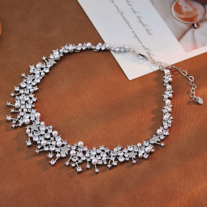 Bridal Shining Star Necklace & Earrings Set