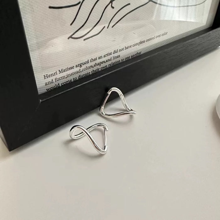 Sterling Silver Geometric Loop Earrings-One Pair