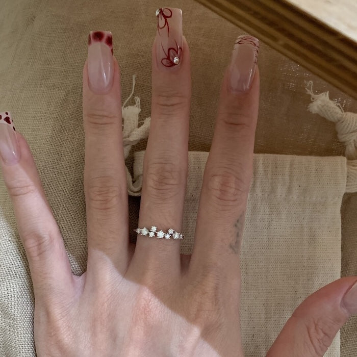 Slim Silver Star Stack Ring
