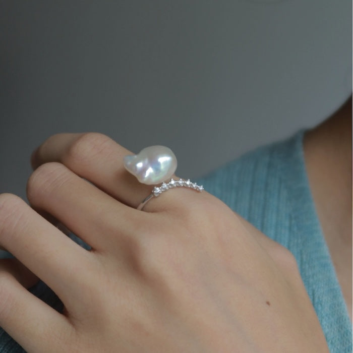 Sparkling Mermaid Baroque Pearl Rings-Adjustable