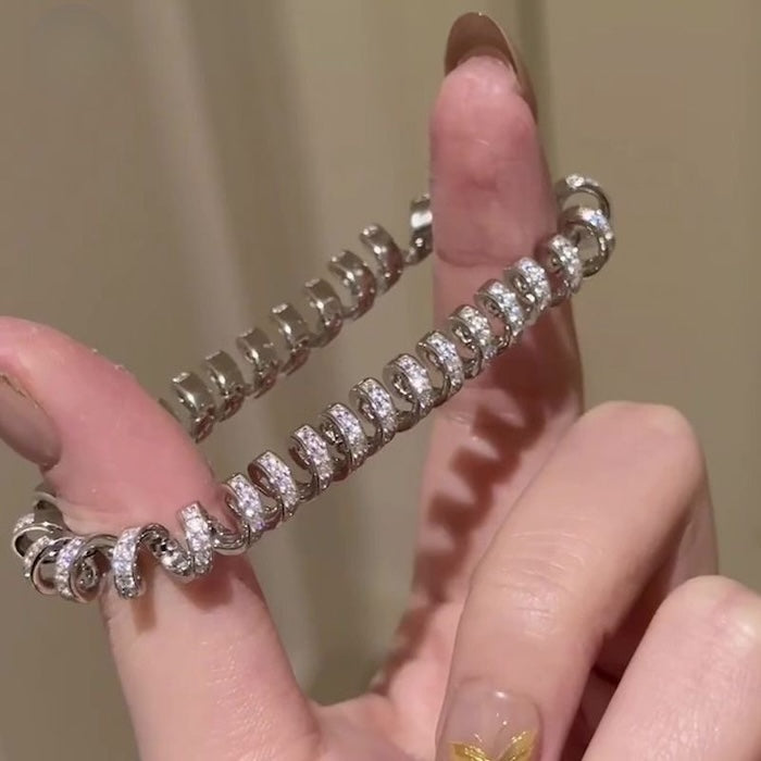 Dazzling Spiral Link Statement Bracelet