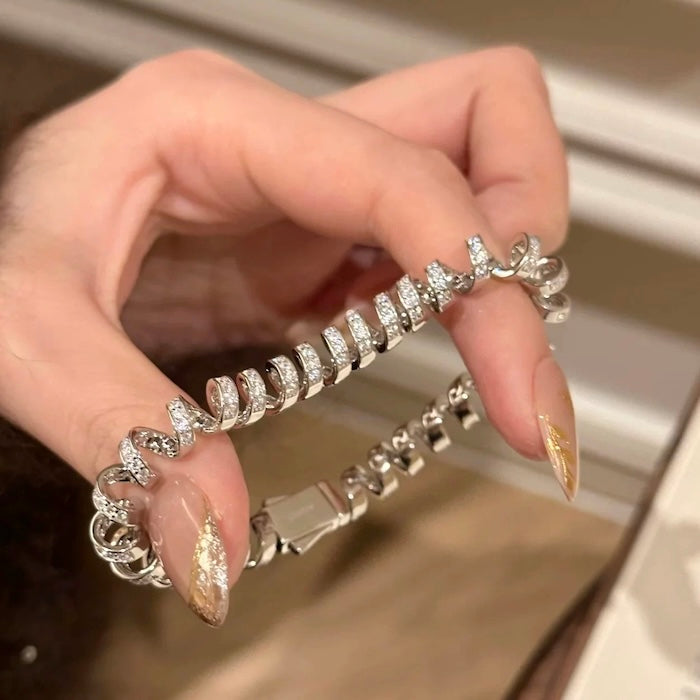 Dazzling Spiral Link Statement Bracelet