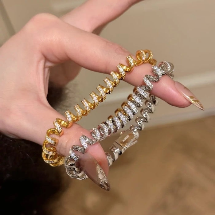 Dazzling Spiral Link Statement Bracelet