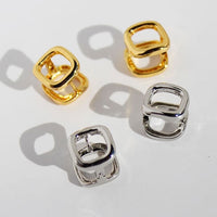 Minimalist Square Frame Ear Buttons