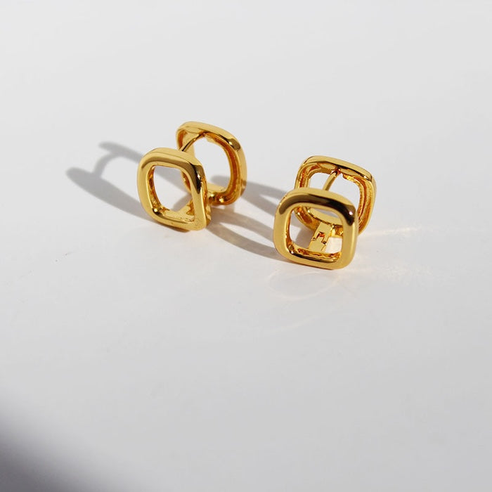 Minimalist Square Frame Ear Buttons