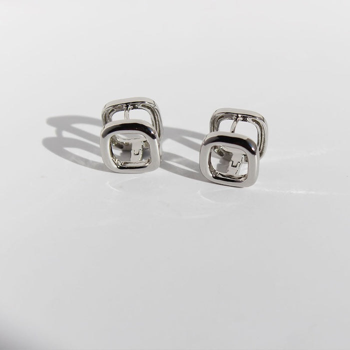 Minimalist Square Frame Ear Buttons
