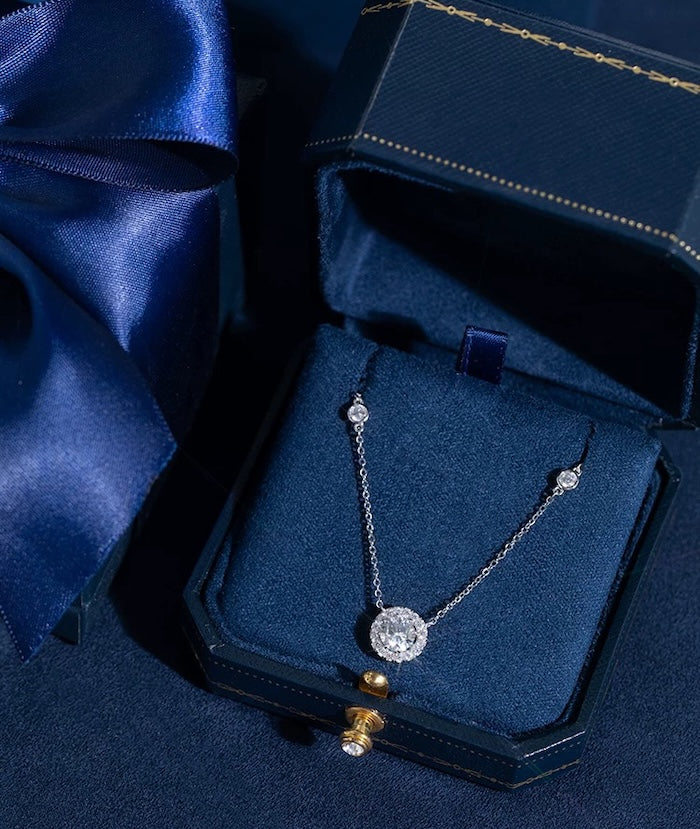 Star Halo Moissanite Necklace