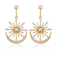 Luxury Star & Moon Statement Drop Earrings