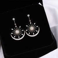 Luxury Star & Moon Statement Drop Earrings