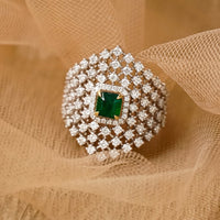 Chunky Shimmering Star Net Wide Ring