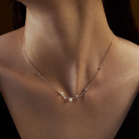 Sterling Silver Starry Pearl and Crystal Necklace
