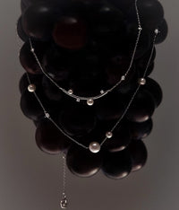  Sterling Silver Starry Pearl and Crystal Necklace