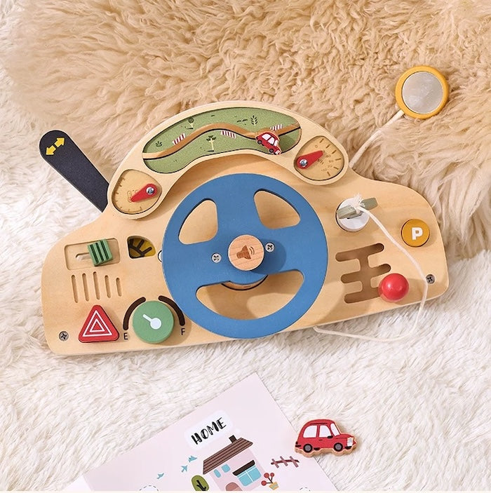 Wooden Steering Wheel Montessori Activity Toy