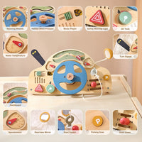 Wooden Steering Wheel Montessori Activity Toy