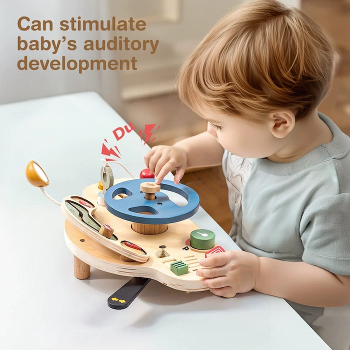Wooden Steering Wheel Montessori Activity Toy