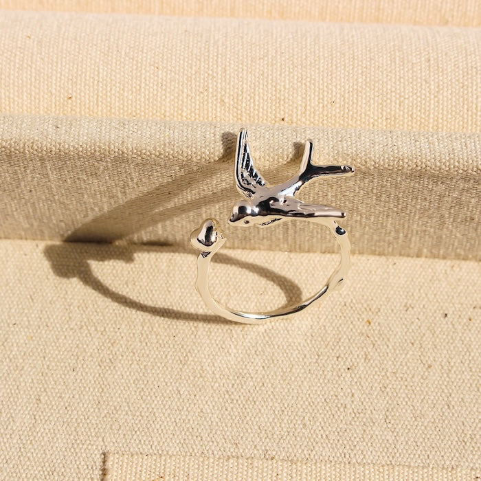 Artistic Swallow Bird Ring
