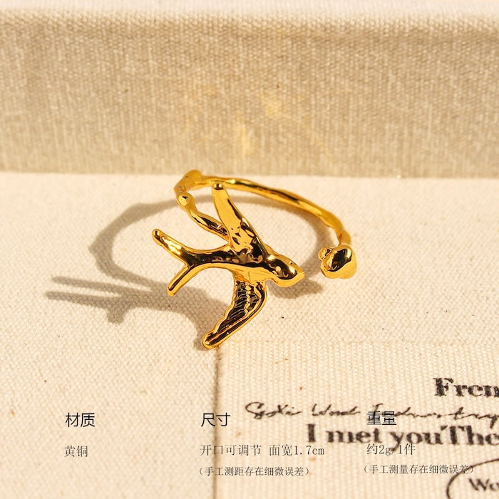 Artistic Swallow Bird Ring
