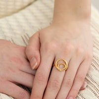 Minimalist Swirl Line Ring - Gold n Silver