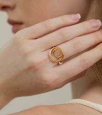 Minimalist Swirl Line Ring - Gold n Silver