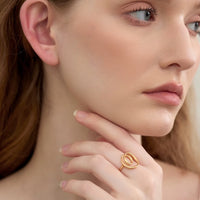 Minimalist Swirl Line Ring - Gold n Silver