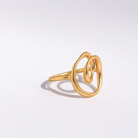 Minimalist Swirl Line Ring - Gold n Silver