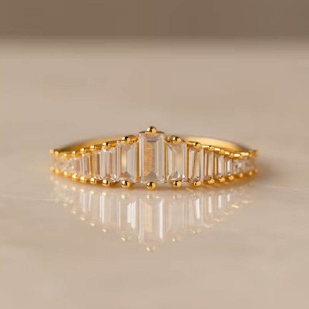 Transition Eternity Rings with Emerald-cut Stones