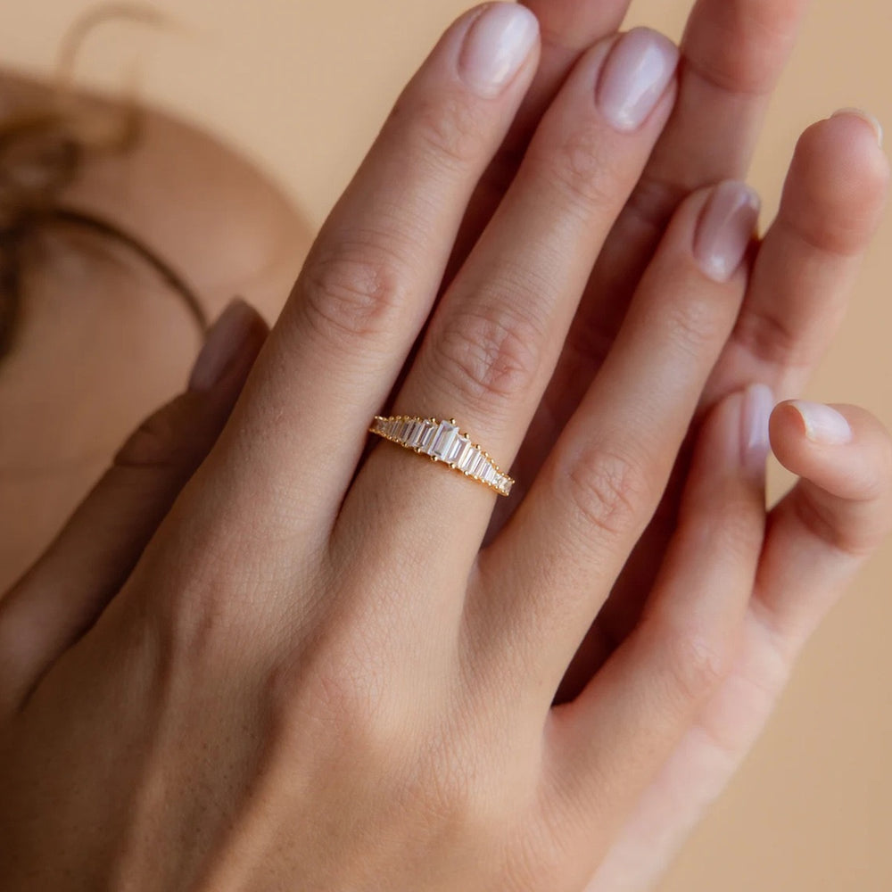 Transition Eternity Rings with Emerald-cut Stones