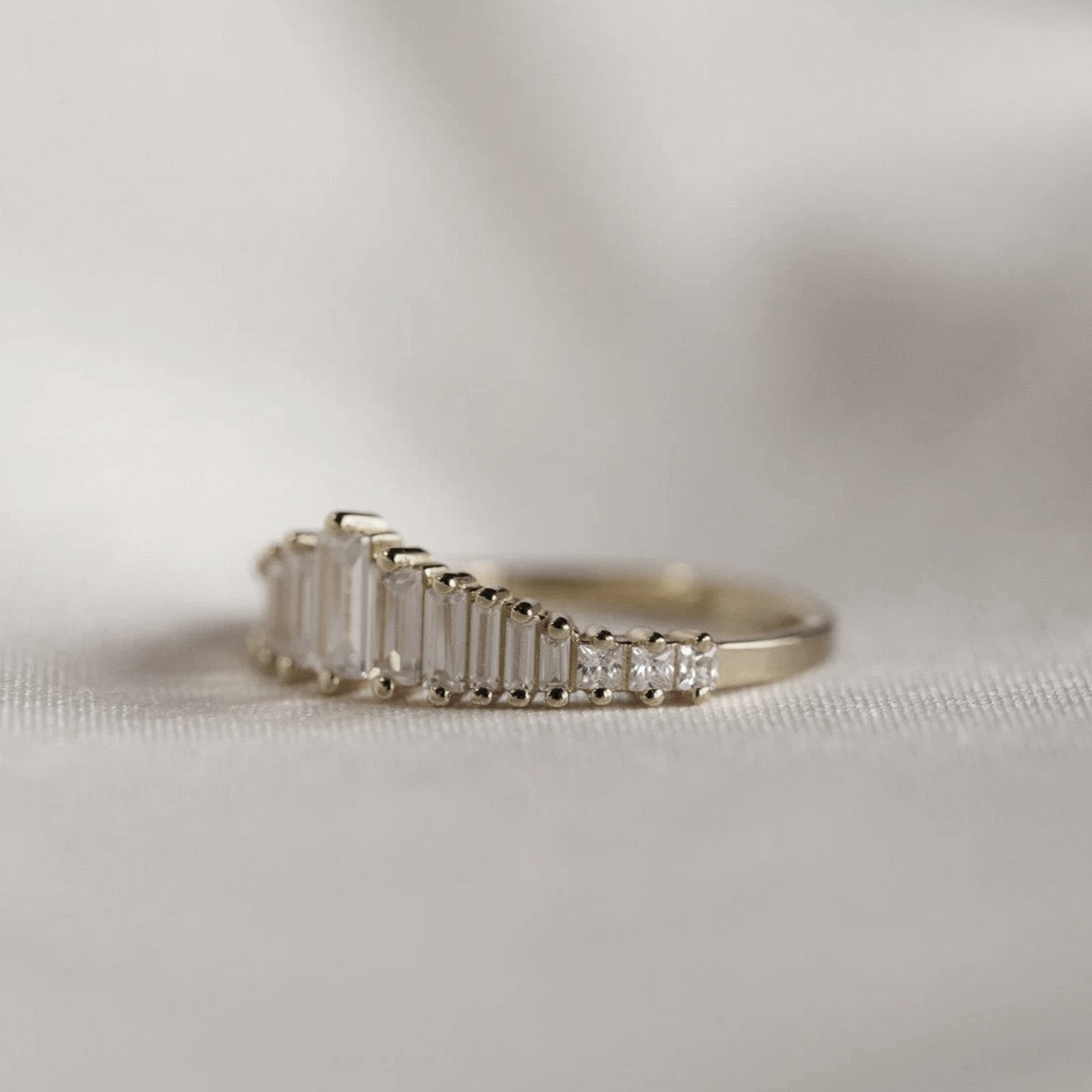 Transition Eternity Rings with Emerald-cut Stones