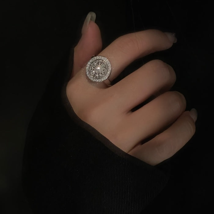 Vintage Compass Spinner Necklace n Ring Set