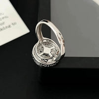 Vintage Compass Spinner Necklace n Ring Set