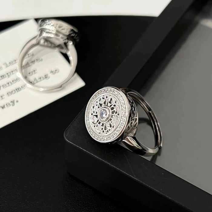 Vintage Compass Spinner Necklace n Ring Set