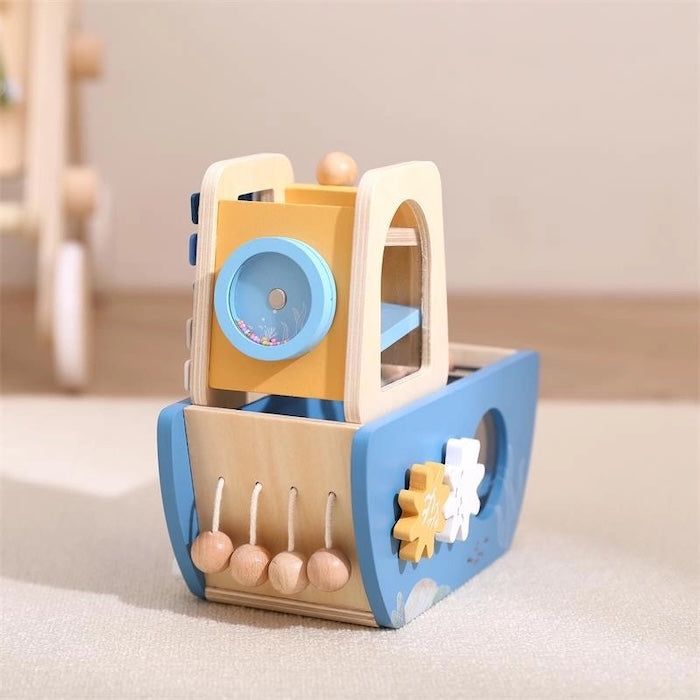 Wooden 5 in 1 Activity Boat Toy
