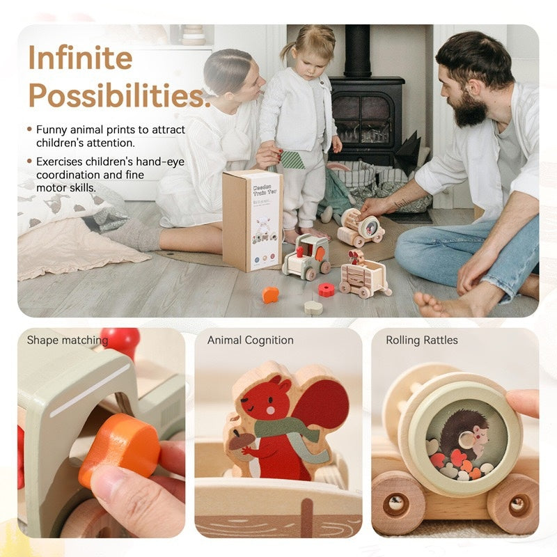 Wooden Train Learning Toy