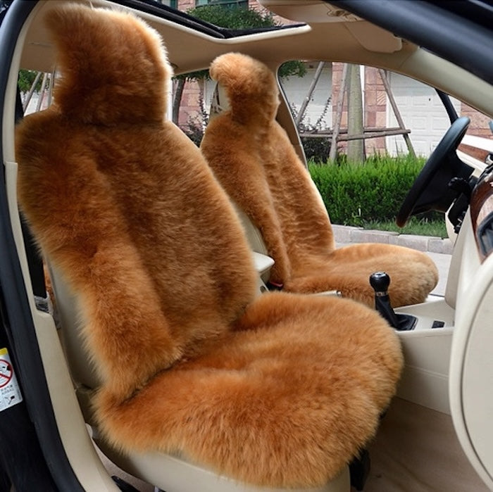 Luxury Real Wool Car Seat Cover – Long Hair Lambskin