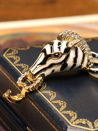 Vintage Zebra Enamel Chunky Statement Bracelet