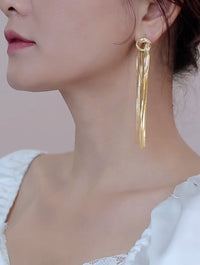 Modern Vintage Knot Tassels Longline Earrings