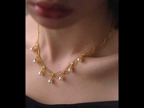 Lace Style Necklace with Genuine Freshwater Pearls